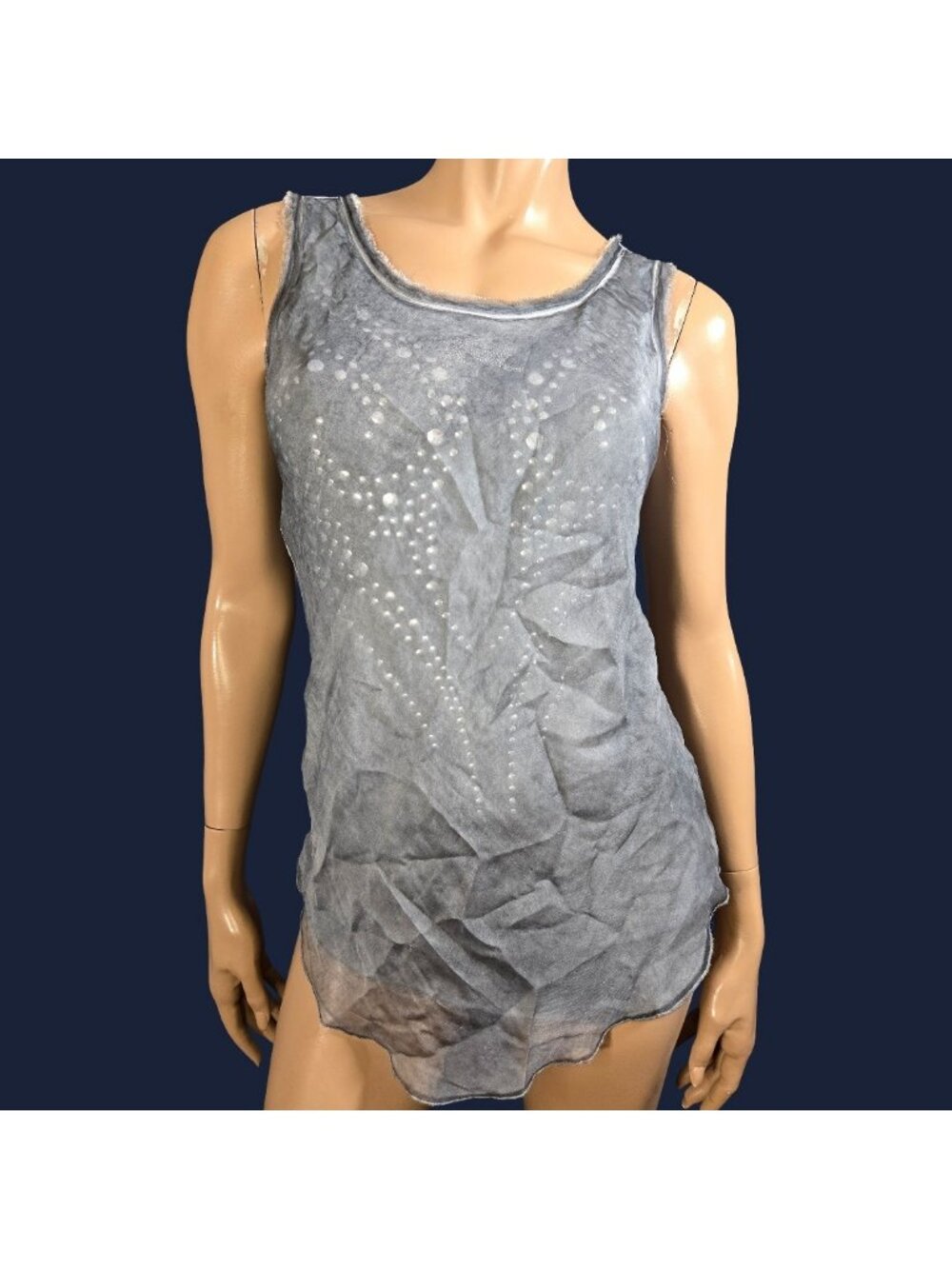 Y2K Parasuco Layered Sheer Studded Sleeveless Top Size XS Grunge Indie Sleaze